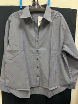 KUT blue white stripe button up shirt