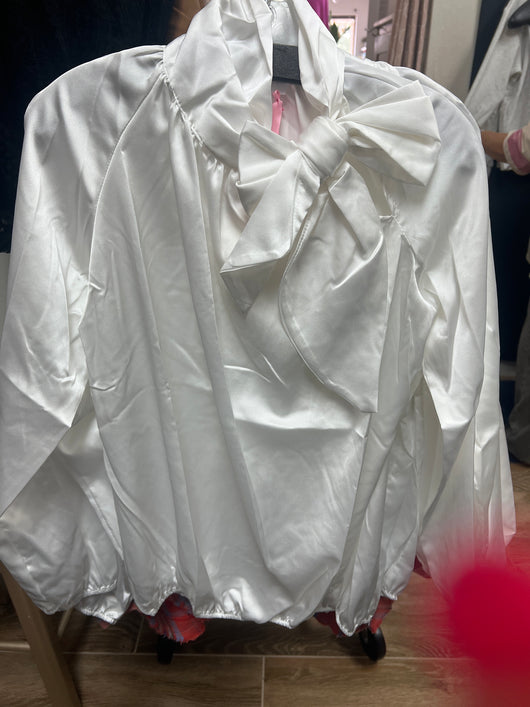 Me & Gee white satin blouse