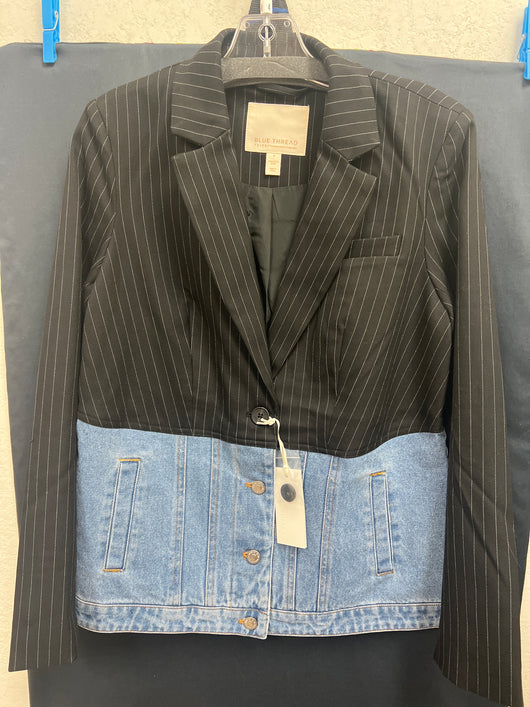 Tribal pinstripe denim blazer