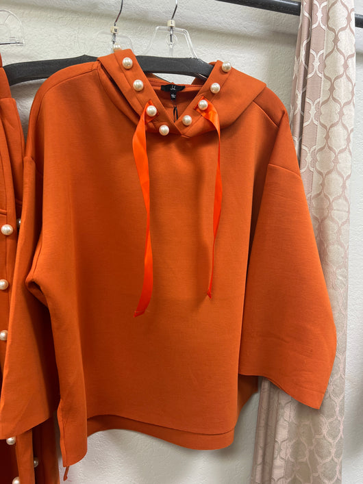 JOH burnt orange Francine pearl hoodie