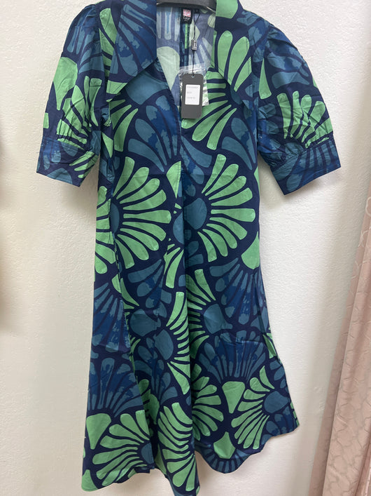 Lior navy & green collared dress
