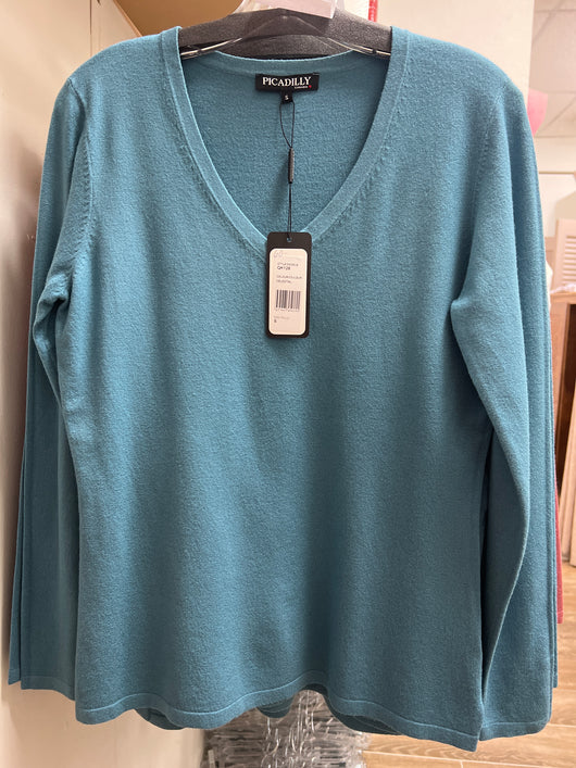 Picadilly celestial blue v neck sweater
