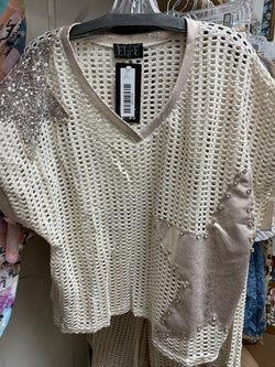 Elle mesh sequin star tops