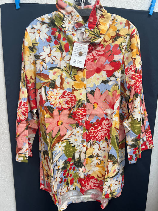 Toofan floral multi linen tunic