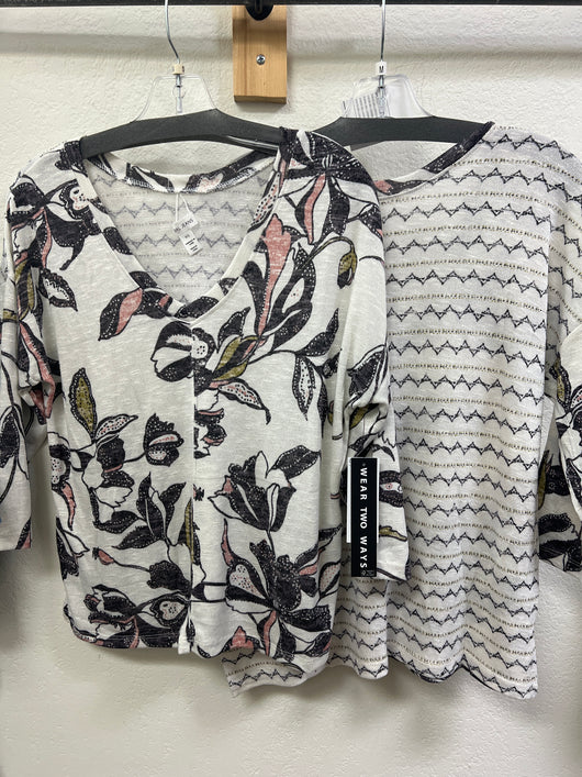 Tribal “wear 2 ways” 3/4 top cocomilk multi