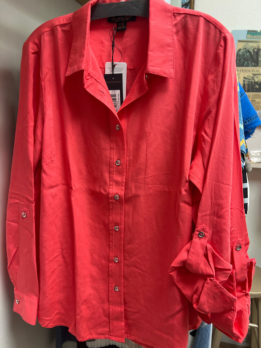 Renuar tencel button up shirt corally