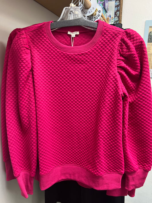 Jodifl pink puffy sleeve swtr