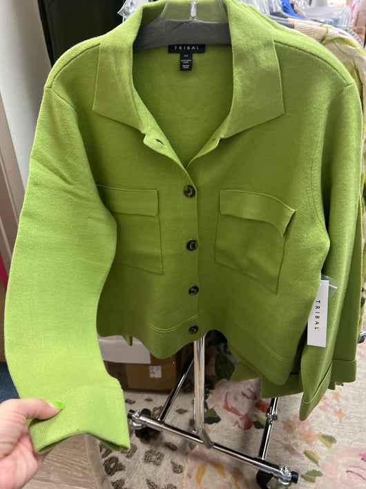 Tribal wasabi knit sweater cardi