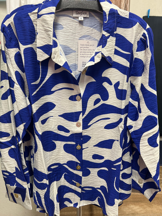 Toofan blue white print shirt