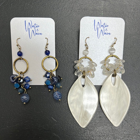 Water & wave statement earrings