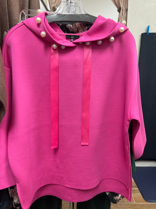 JOH fuchsia big pearls hoodie