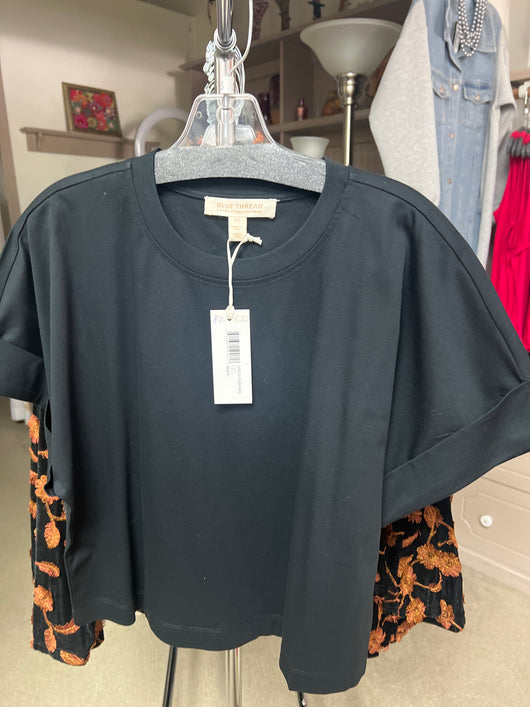 Tribal black short sleeve top