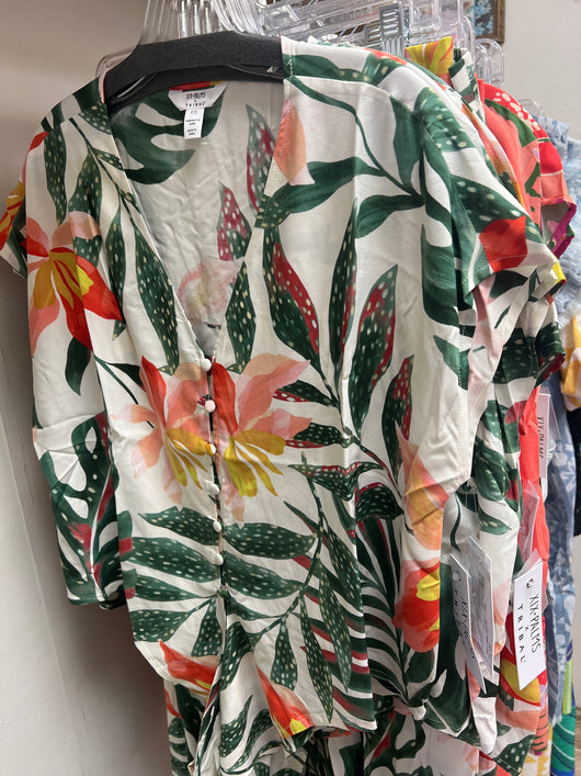 Tribal koala print tie front blouse