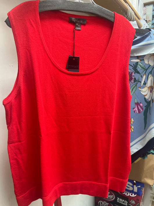 Renuar scarlet knit tank XXL