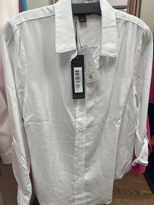 Renuar tencel button up shirt white