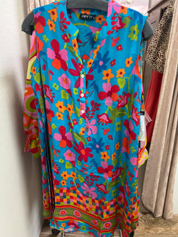 APNY blue floral sleeveless dress