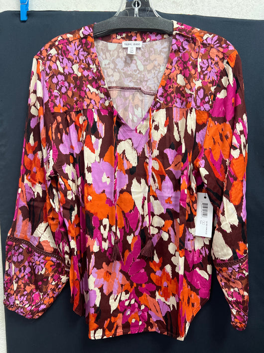 Tribal rum multi floral blouse