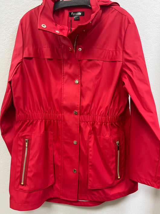 Renuar raincoat berry red