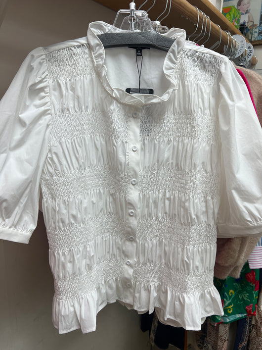 JOH white smocked Jessica shirt