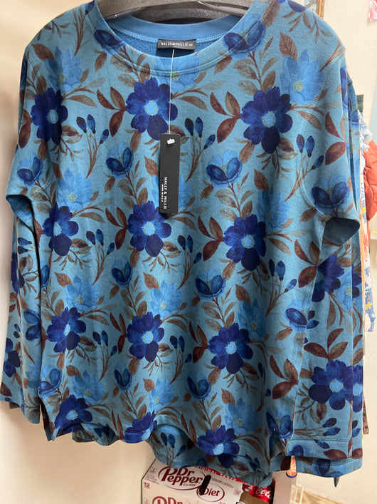 Nally & Millie blue floral top