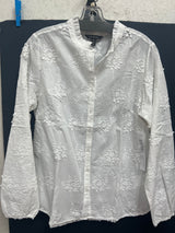 Tribal white button up embroidered shirt