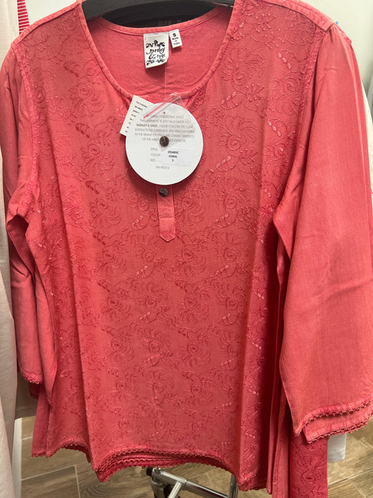 Parsley & Sage Becky top coral