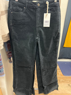 Charlie B black corduroy asymmetrical gray jeans