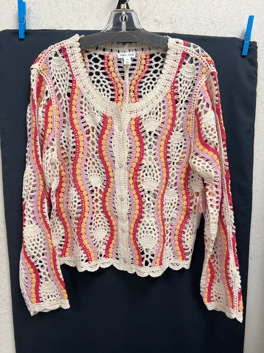 Tribal crochet button down cardigan
