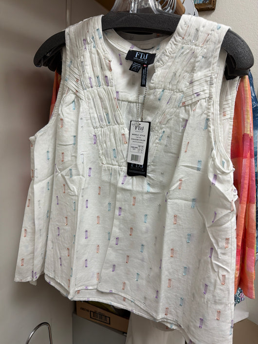FDJ white sparkle sleeveless top