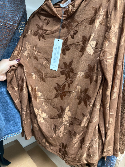 Spanner Bronze Floral Lace Top