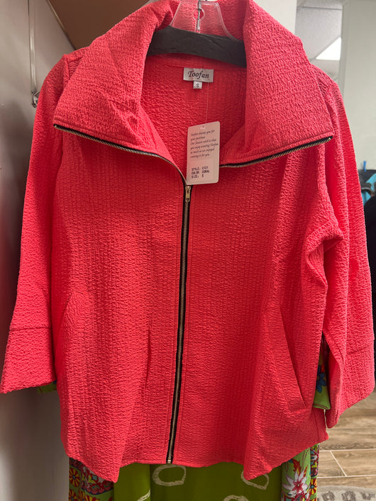 Toofan coral zip up jacket