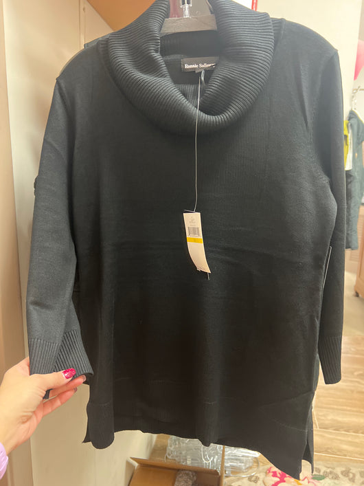 Ronnie Salloway cowl neck 3/4 sweater black