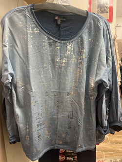 Carre noir blue silver metallic top