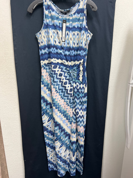 Charlie B Lake Tahoe print blue sleeveless maxi dress