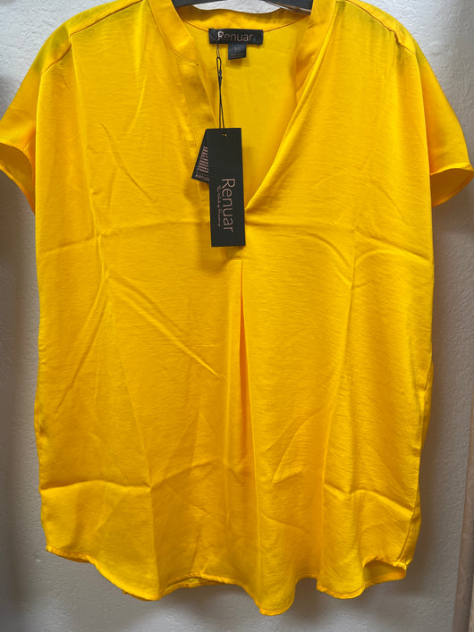 Renuar cap sleeve airflow top daffodil yellow