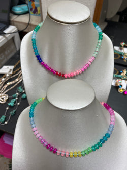 Colorful beaded necklaces