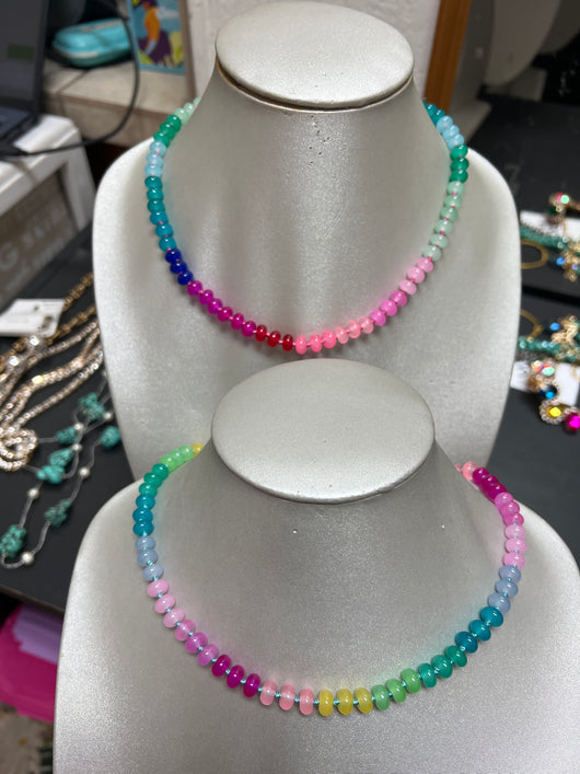 Colorful beaded necklaces