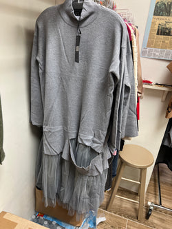 Elle grey tulle sweater dress