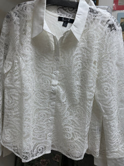 AZI white lace blouse