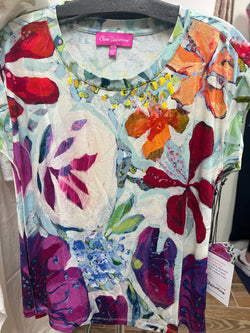 Claire D “A Smattering of Spring” cap sleeve top