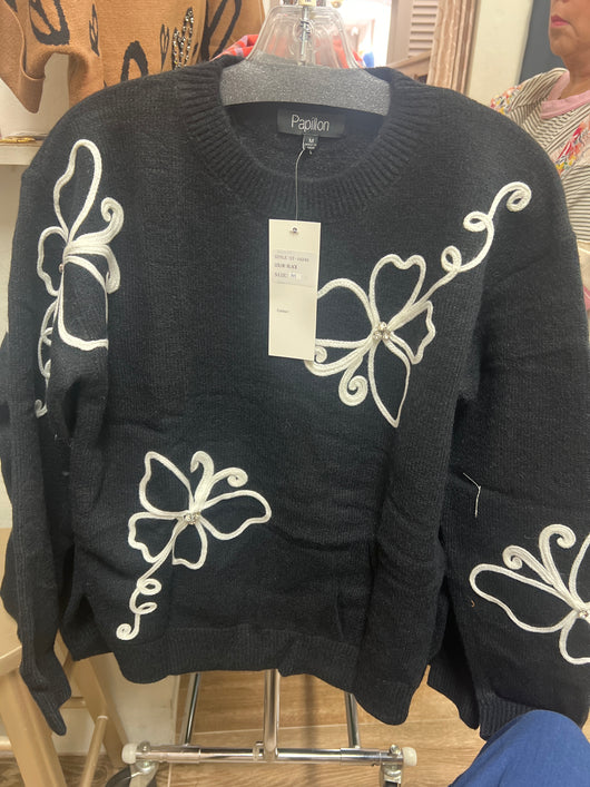 Papillon black butterfly sweater
