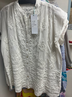 Caite white embroidered Geri top