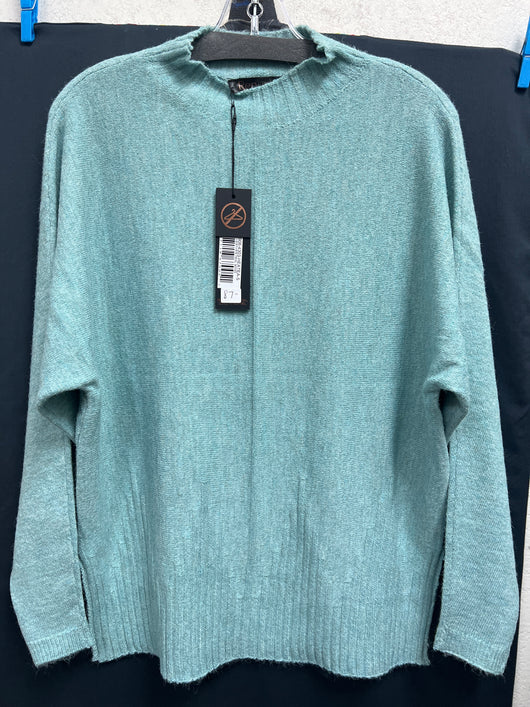 Renuar mock neck sweater Heather teal