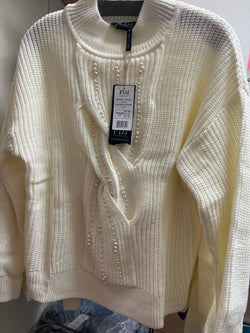 FDJ ivory pearl twist sweater