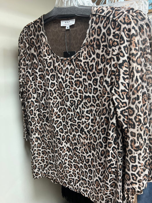 WAY mesh leopard top
