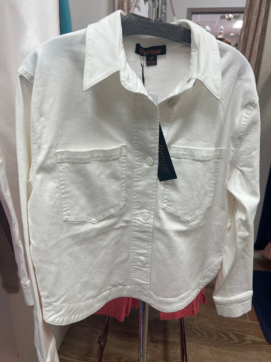 Renuar tencel boxy button up jacket crème