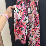 Gabby Isabella black pink floral silky pants