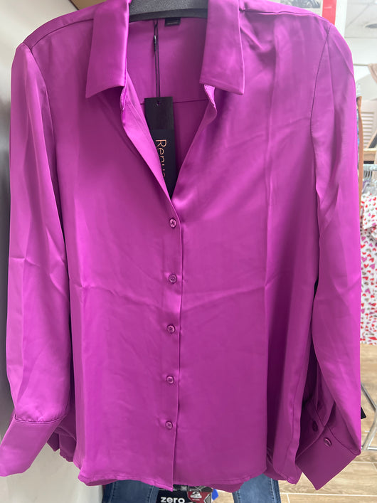 Renuar lux silky blouse plum