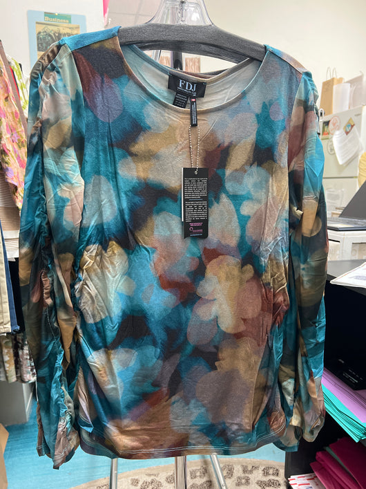 FDJ northern lights blue multi top