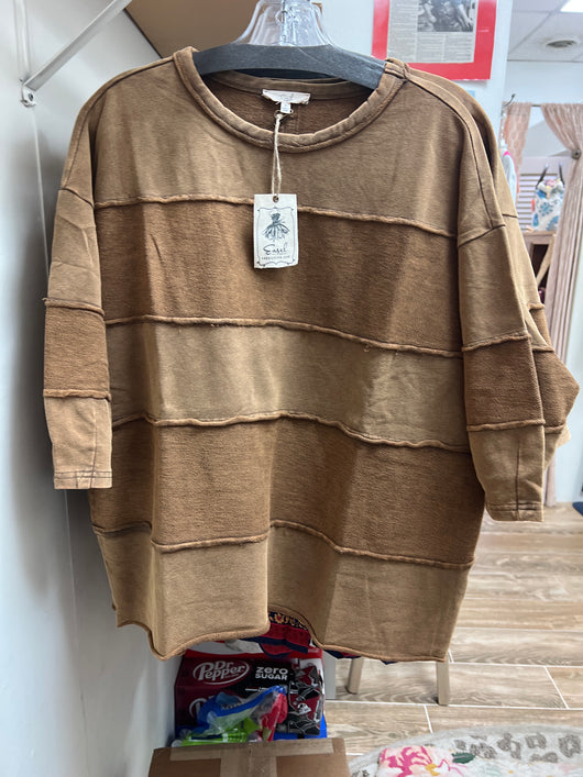Easel brown stripe shirt